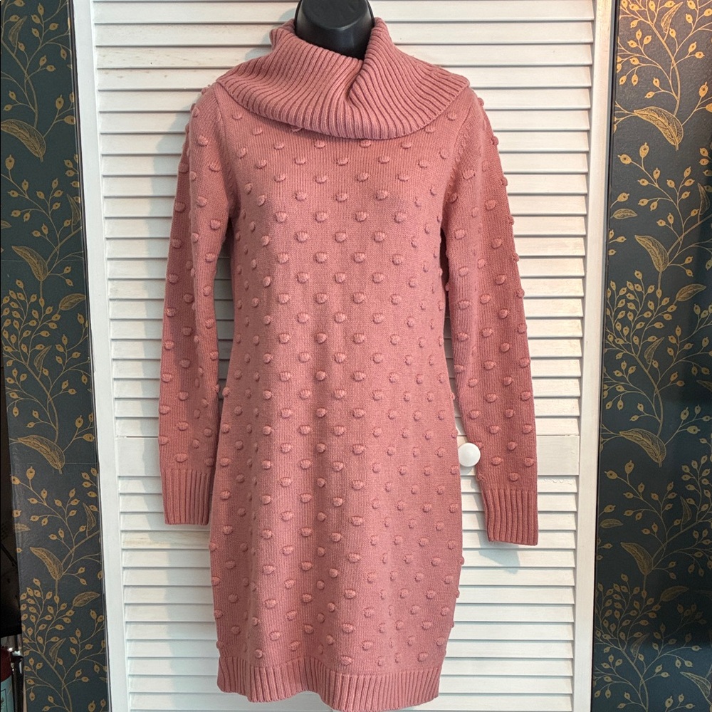 Jessica Howard Dusty Rose Cowl Neck Sweater Dress